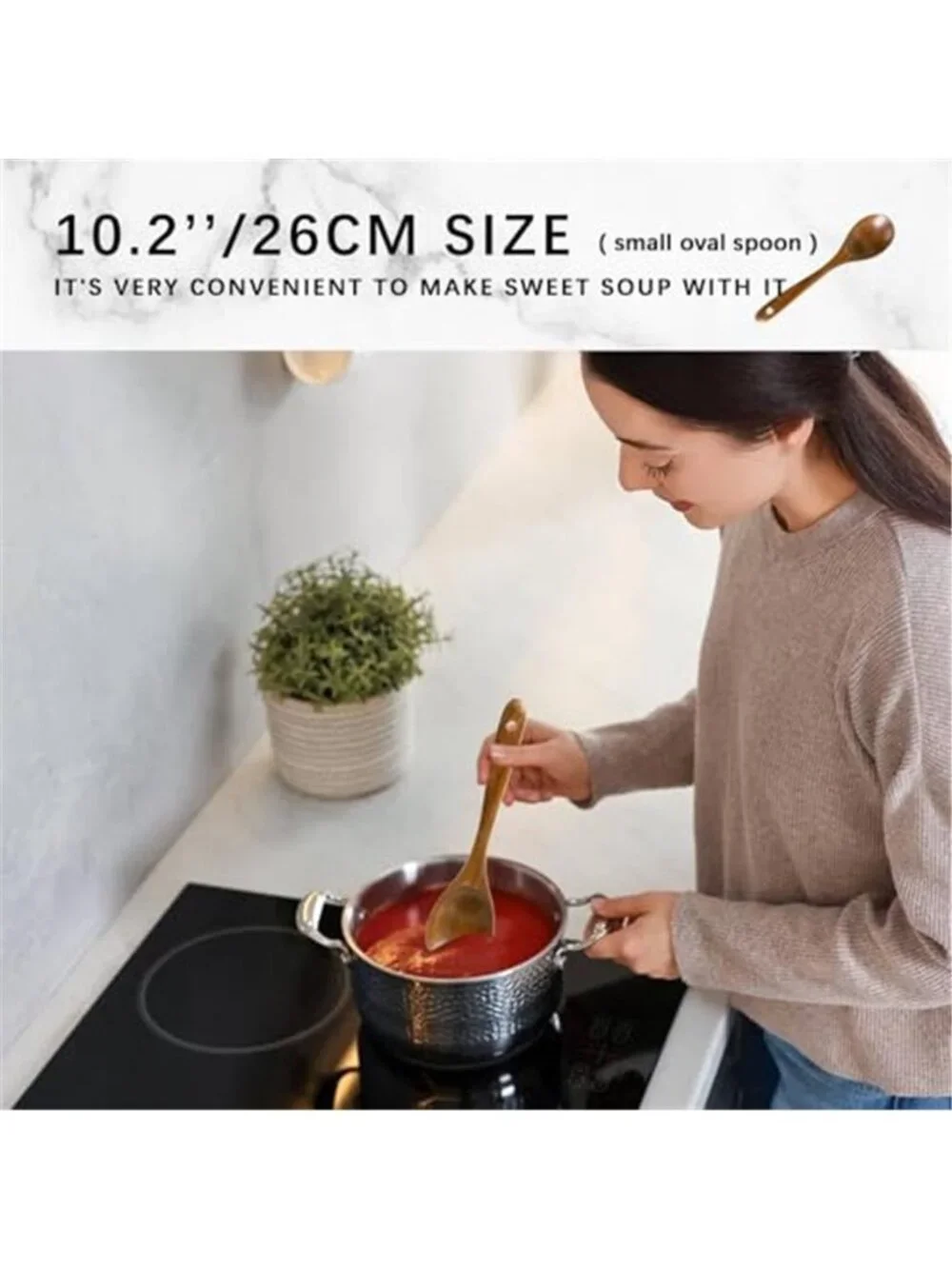 Wooden Spoons for Cooking, Nonstick Cooking Utensil Set with 10 Piece Acacia